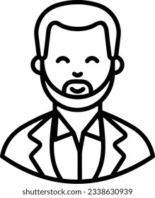 Imagen vectorial del símbolo de icono del profesor. Ilustración de la imagen de diseño del icono de la escuela de negocios. EPS 10