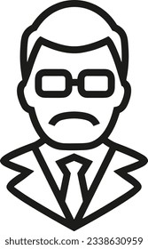 Imagen vectorial del símbolo de icono del profesor. Ilustración de la imagen de diseño del icono de la escuela de negocios. EPS 10