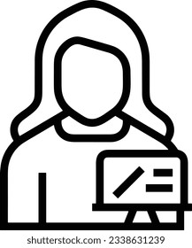 Teacher icon symbol vector image. Illustration of the training business school classroom icon design image. EPS 10