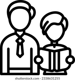 Imagen vectorial del símbolo de icono del profesor. Ilustración de la imagen de diseño del icono de la escuela de negocios. EPS 10