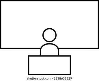 Teacher icon symbol vector image. Illustration of the training business school classroom icon design image. EPS 10
