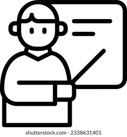 Teacher icon symbol vector image. Illustration of the training business school classroom icon design image. EPS 10