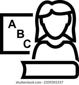 Teacher icon symbol vector image. Illustration of the training business school classroom icon design image. EPS 10