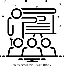 Imagen vectorial del símbolo de icono del profesor. Ilustración de la imagen de diseño del icono de la escuela de negocios. EPS 10