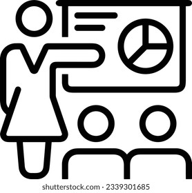 Imagen vectorial del símbolo de icono del profesor. Ilustración de la imagen de diseño del icono de la escuela de negocios. EPS 10