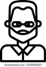 Imagen vectorial del símbolo de icono del profesor. Ilustración de la imagen de diseño del icono de la escuela de negocios. EPS 10