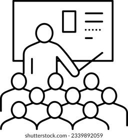 Teacher icon symbol vector image. Illustration of the training business school classroom icon design image. EPS 10