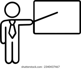 Imagen vectorial del símbolo de icono del profesor. Ilustración de la imagen de diseño del icono de la escuela de negocios. EPS 10