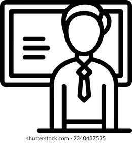 Teacher icon symbol vector image. Illustration of the training business school classroom icon design image. EPS 10