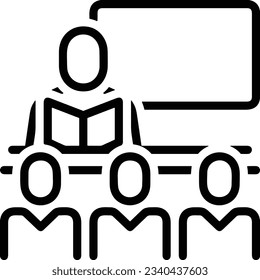 Teacher icon symbol vector image. Illustration of the training business school classroom icon design image. EPS 10