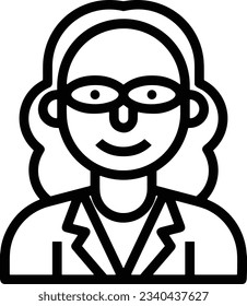 Imagen vectorial del símbolo de icono del profesor. Ilustración de la imagen de diseño del icono de la escuela de negocios. EPS 10