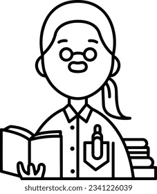 Imagen vectorial del símbolo de icono del profesor. Ilustración de la imagen de diseño del icono de la escuela de negocios. EPS 10