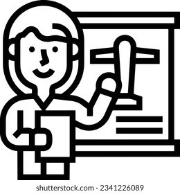 Teacher icon symbol vector image. Illustration of the training business school classroom icon design image. EPS 10