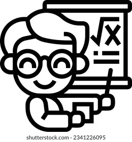 Teacher icon symbol vector image. Illustration of the training business school classroom icon design image. EPS 10