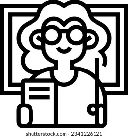Teacher icon symbol vector image. Illustration of the training business school classroom icon design image. EPS 10