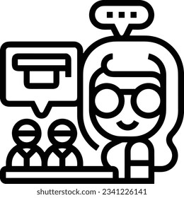Teacher icon symbol vector image. Illustration of the training business school classroom icon design image. EPS 10
