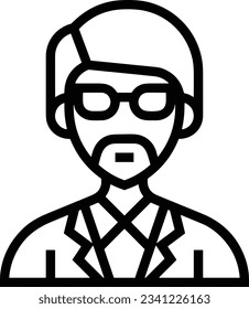 Imagen vectorial del símbolo de icono del profesor. Ilustración de la imagen de diseño del icono de la escuela de negocios. EPS 10