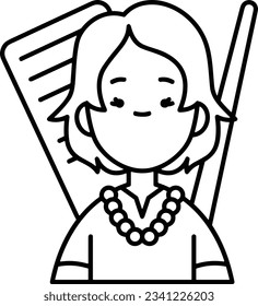 Imagen vectorial del símbolo de icono del profesor. Ilustración de la imagen de diseño del icono de la escuela de negocios. EPS 10