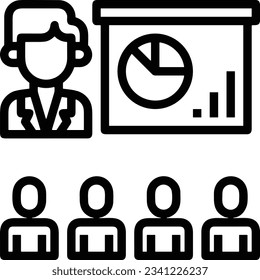 Imagen vectorial del símbolo de icono del profesor. Ilustración de la imagen de diseño del icono de la escuela de negocios. EPS 10