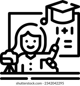 Teacher icon symbol vector image. Illustration of the training business school classroom icon design image. EPS 10