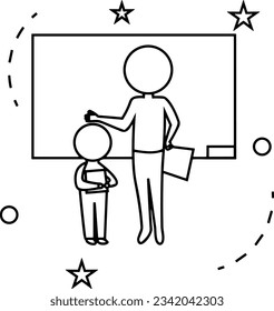 Imagen vectorial del símbolo de icono del profesor. Ilustración de la imagen de diseño del icono de la escuela de negocios. EPS 10