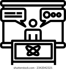 Imagen vectorial del símbolo de icono del profesor. Ilustración de la imagen de diseño del icono de la escuela de negocios. EPS 10