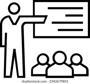 Imagen vectorial del símbolo de icono del profesor. Ilustración de la imagen de diseño del icono de la escuela de negocios. EPS 10