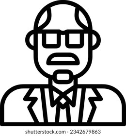 Imagen vectorial del símbolo de icono del profesor. Ilustración de la imagen de diseño del icono de la escuela de negocios. EPS 10