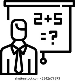 Imagen vectorial del símbolo de icono del profesor. Ilustración de la imagen de diseño del icono de la escuela de negocios. EPS 10