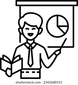 Teacher icon symbol vector image. Illustration of the training business school classroom icon design image. EPS 10