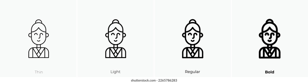 teacher icon. Thin, Light Regular And Bold style design isolated on white background