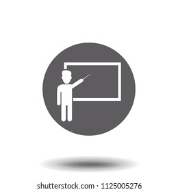 Teacher icon in trendy flat style isolated on background. page symbol for your web site design Teacher icon logo, app, UI. Vector illustration.