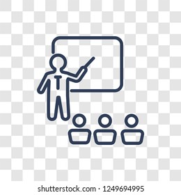 Teacher icon. Trendy linear Teacher logo concept on transparent background from Professions collection