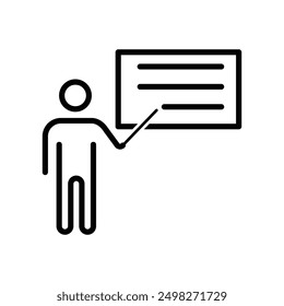 teacher icon vector design outline style