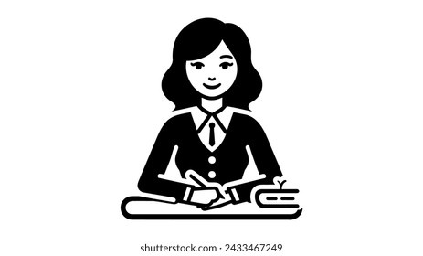 Icono del profesor. ilustración vectorial sobre fondo blanco