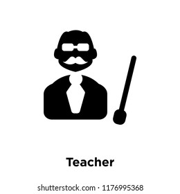 Teacher icon vector isolated on white background, logo concept of Teacher sign on transparent background, filled black symbol