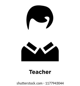 Teacher icon vector isolated on white background, logo concept of Teacher sign on transparent background, filled black symbol