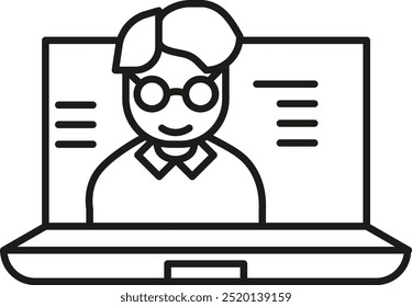 Icono de profesor Icono de línea de Vector Diseño