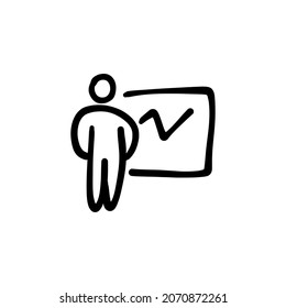teacher icon in vector. Logotype - Doodle