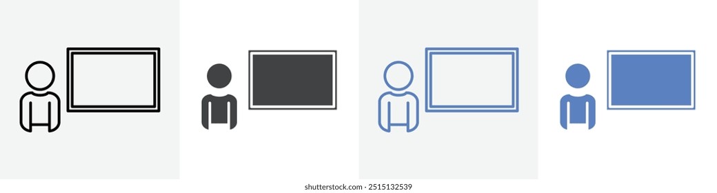 teacher icon vector set use for web ui or app