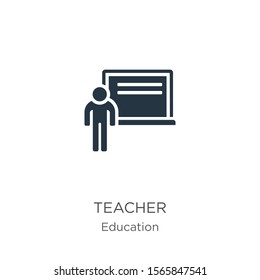 Teacher icon vector. Trendy flat teacher icon from education collection isolated on white background. Vector illustration can be used for web and mobile graphic design, logo, eps10