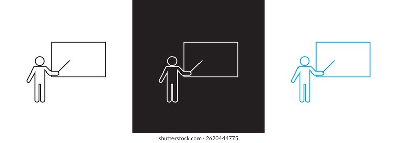Teacher icon. Vector for websites, mobile interfaces, presentations, banner, visual branding etc. Vector illustration. isolated on white and black background. EPS 10