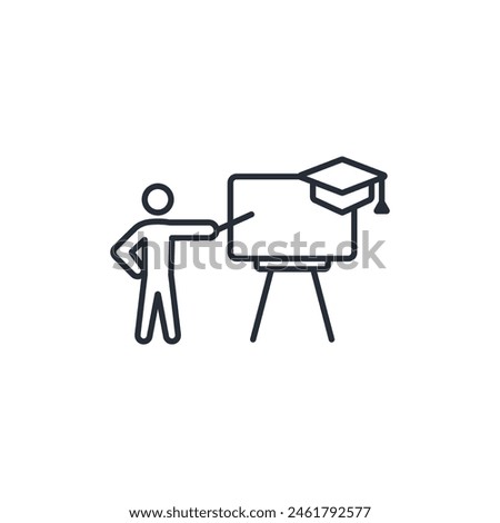 teacher icon. vector.Editable stroke.linear style sign for use web design,logo.Symbol illustration.