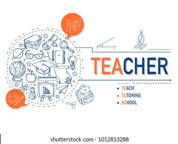 Teacher icons collection illustration design.vector