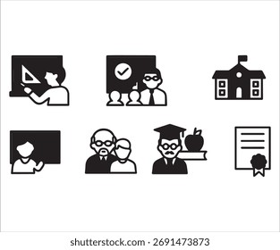 Teacher icons collection vector EPS file