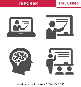 Teacher Icons. Professional, pixel perfect icons, EPS 10 format.