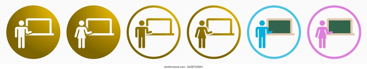 Teacher Icons: vector illustration of teacher icons with white background