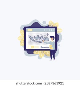 Teacher Illustration for design needs, Landing Pages, Animation, Apps, Presentations, Content Creator and other Promotions