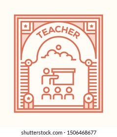 TEACHER AND ILLUSTRATION ICON CONCEPT