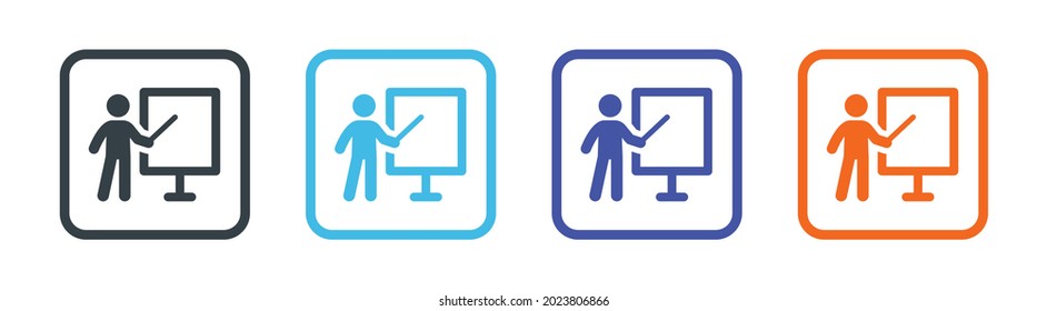 Teacher, instructor teaching and lecturer icon.